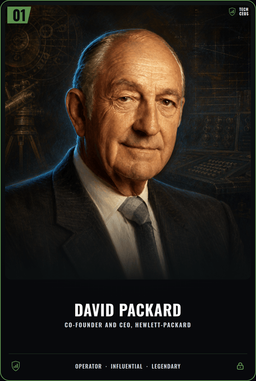 David Packard trading card, front