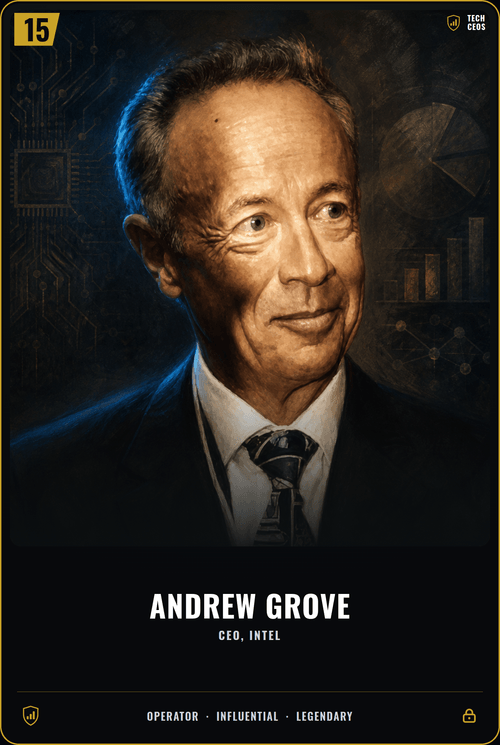 Andrew Grove trading card, front