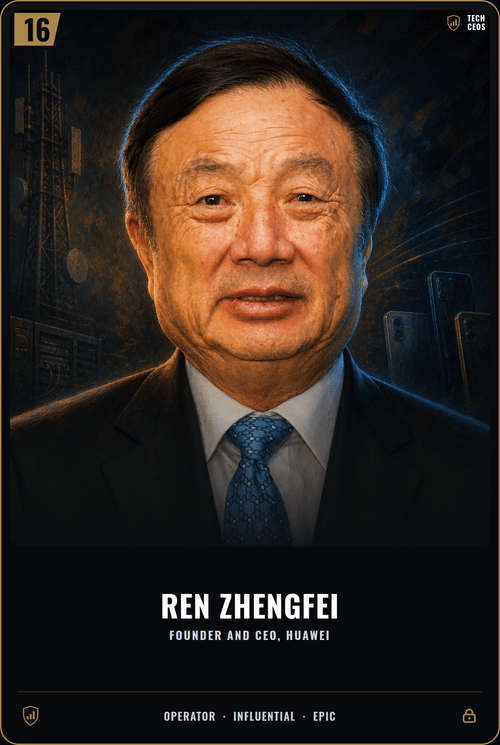 Ren Zhengfei trading card, front