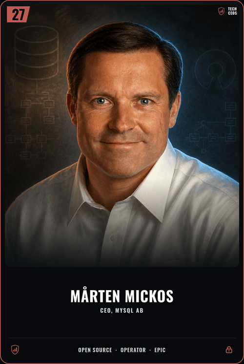 Mårten Mickos trading card, front