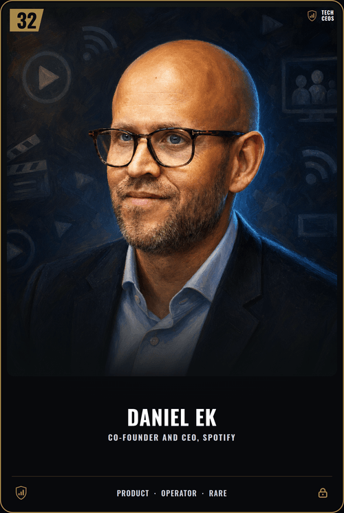 Daniel Ek trading card, front