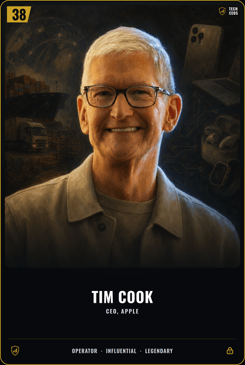 Tim Cook trading card, front