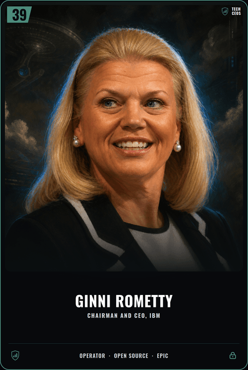 Ginni Rometty trading card, front