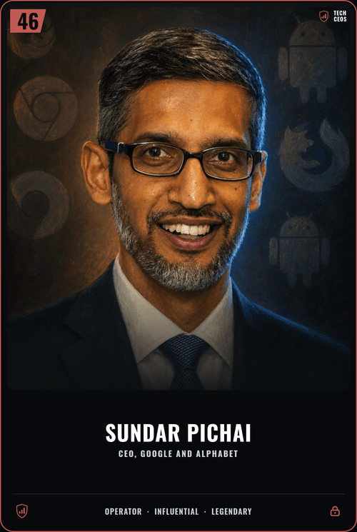 Sundar Pichai trading card, front