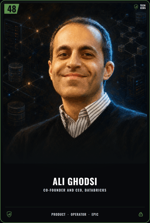 Ali Ghodsi trading card, front