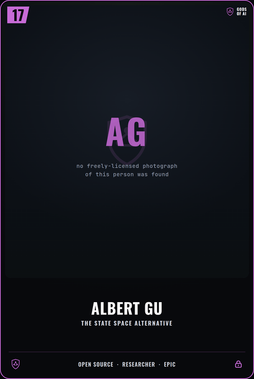 Albert Gu trading card, front