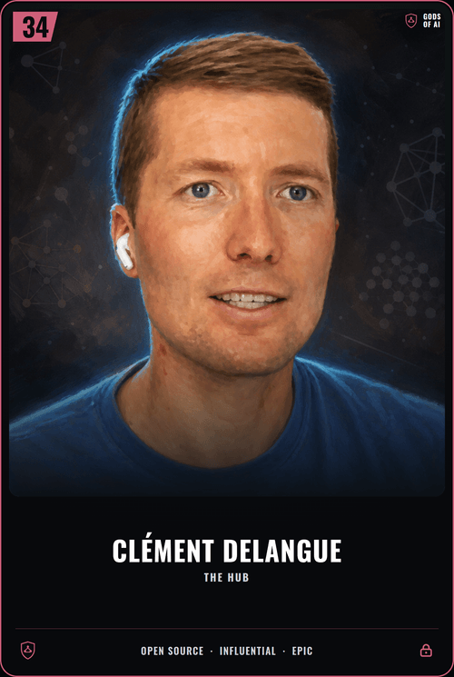 Clément Delangue trading card, front