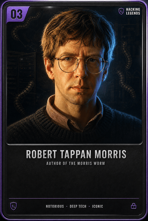 Robert Tappan Morris trading card, front