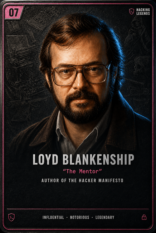 Loyd Blankenship trading card, front