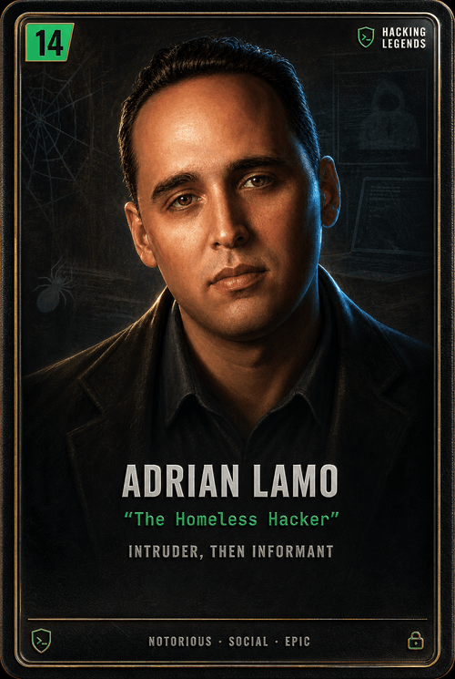 Adrian Lamo trading card, front