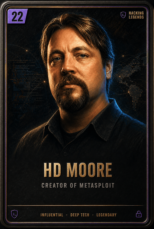 HD Moore trading card, front