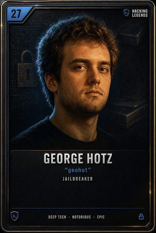 George Hotz trading card, front