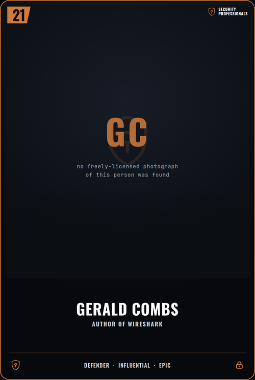 Gerald Combs trading card, front