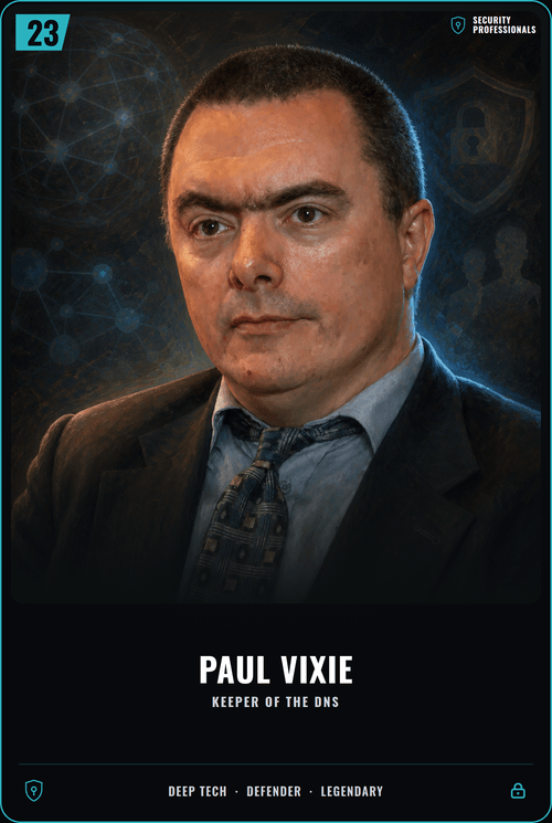 Paul Vixie trading card, front