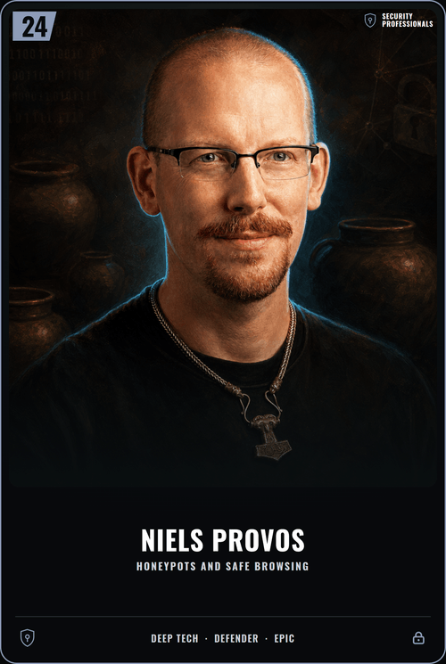 Niels Provos trading card, front