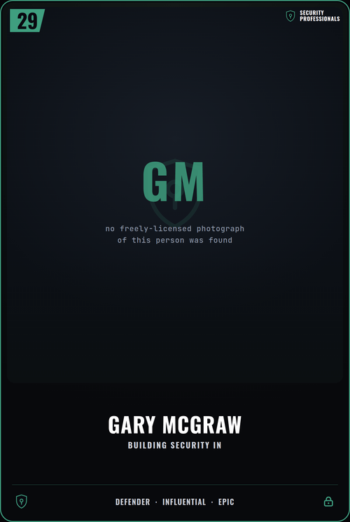 Gary McGraw trading card, front