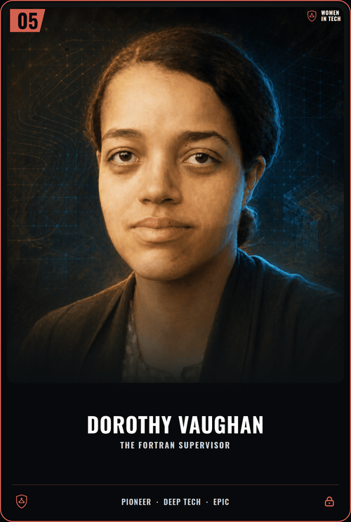 Dorothy Vaughan trading card, front