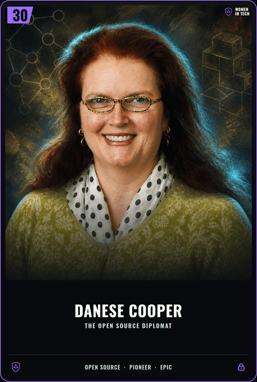 Danese Cooper trading card, front