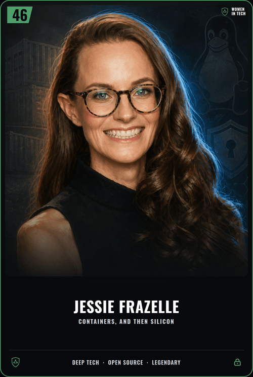 Jessie Frazelle trading card, front