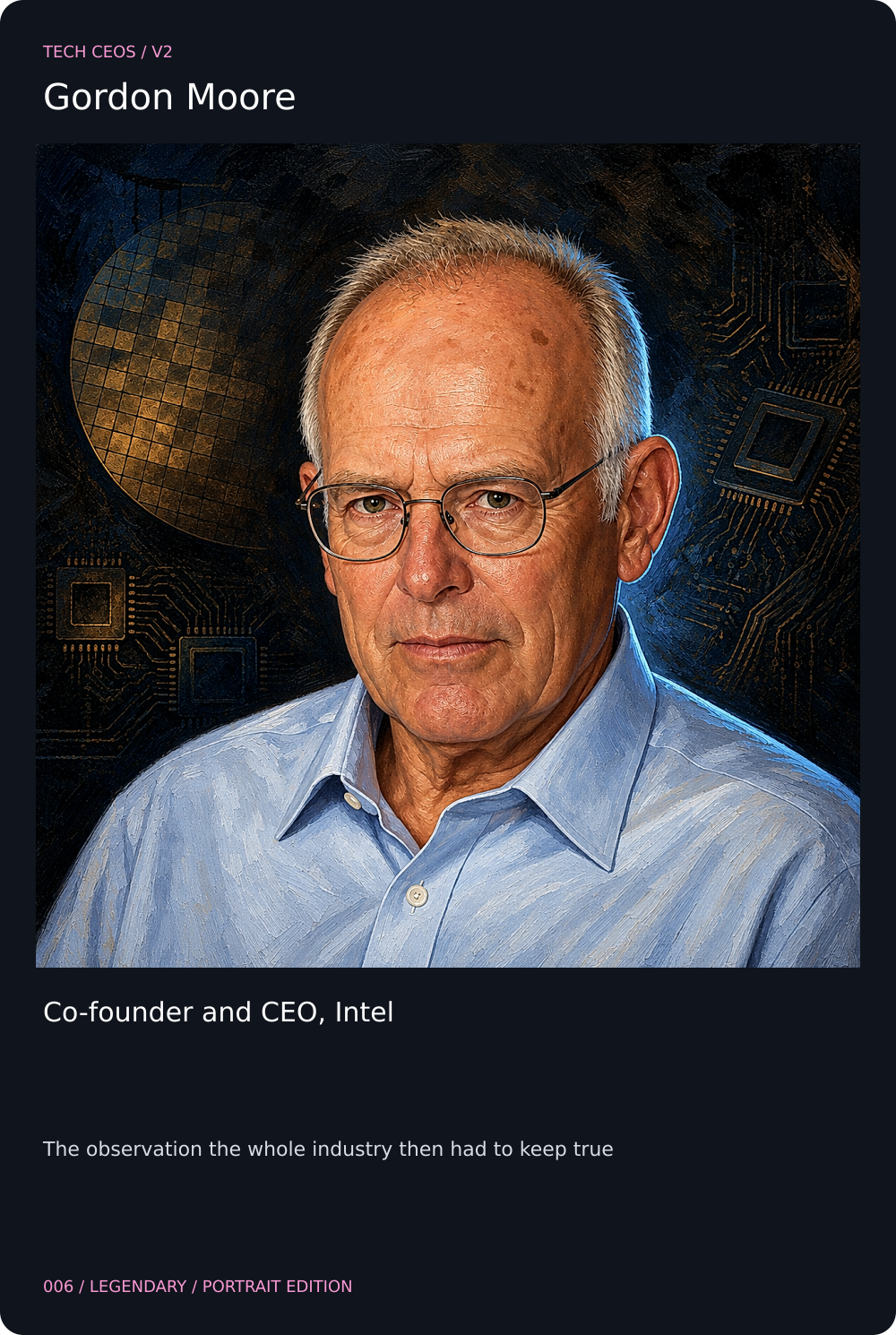 Gordon Moore card front