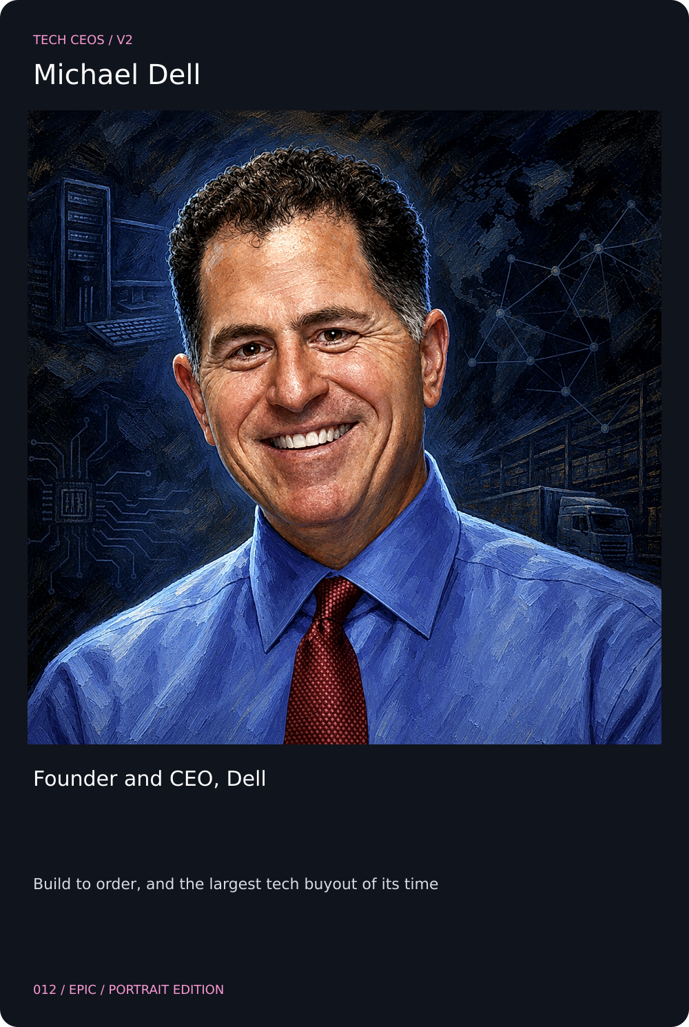 Michael Dell trading card, front