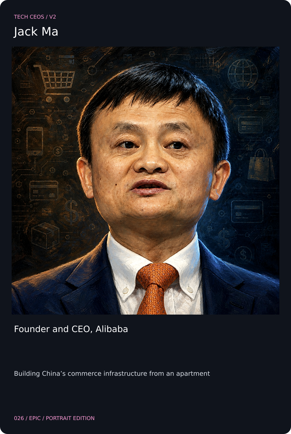 Jack Ma trading card, front