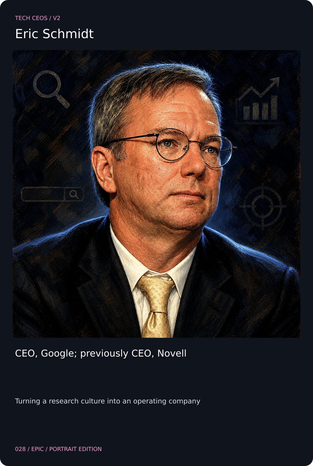 Eric Schmidt trading card, front