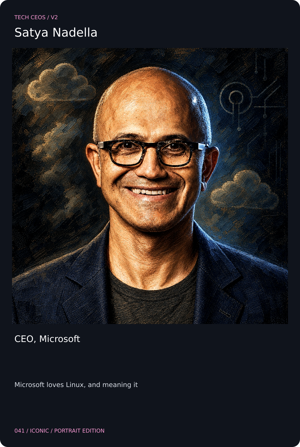 Satya Nadella card front