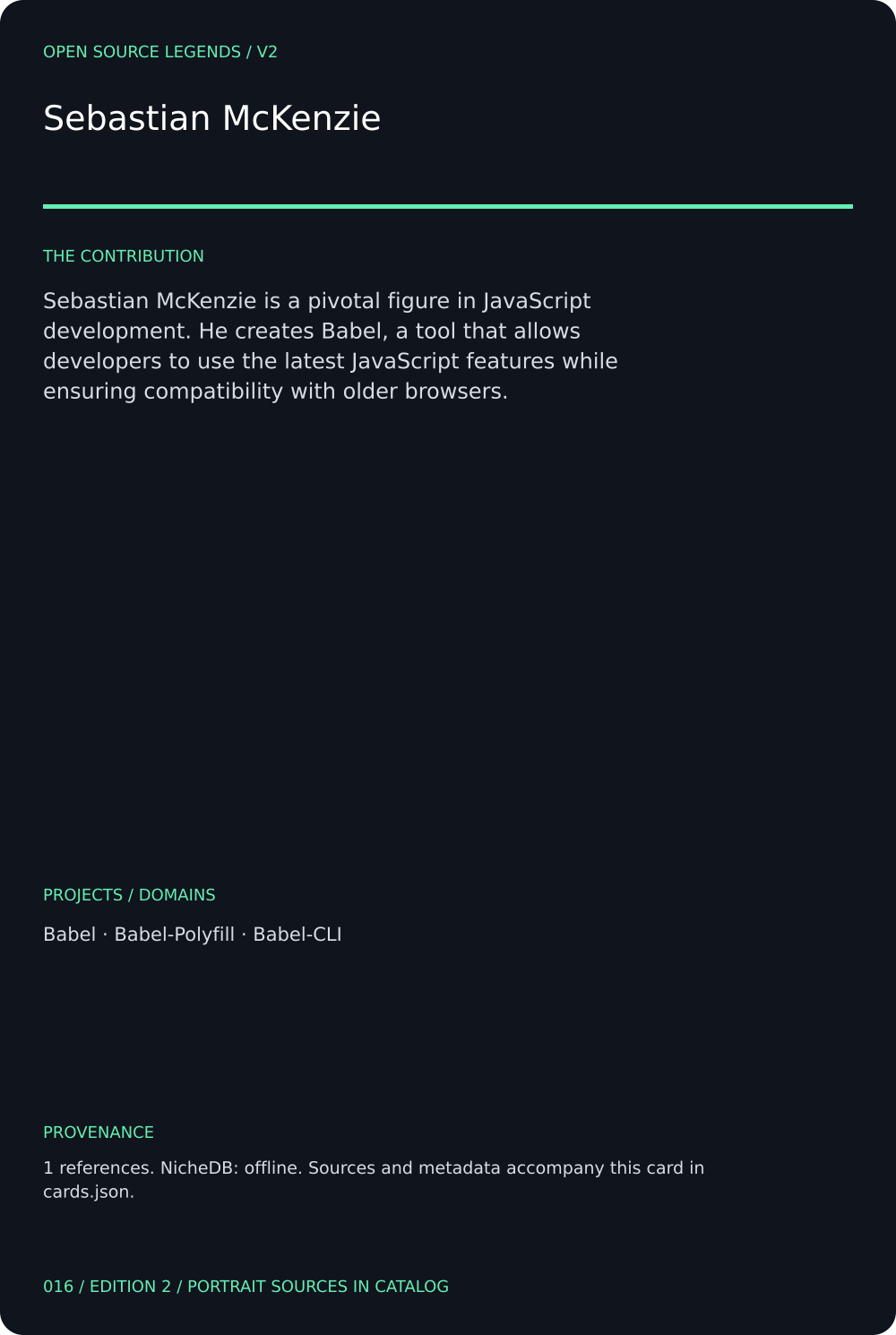 Sebastian McKenzie card back