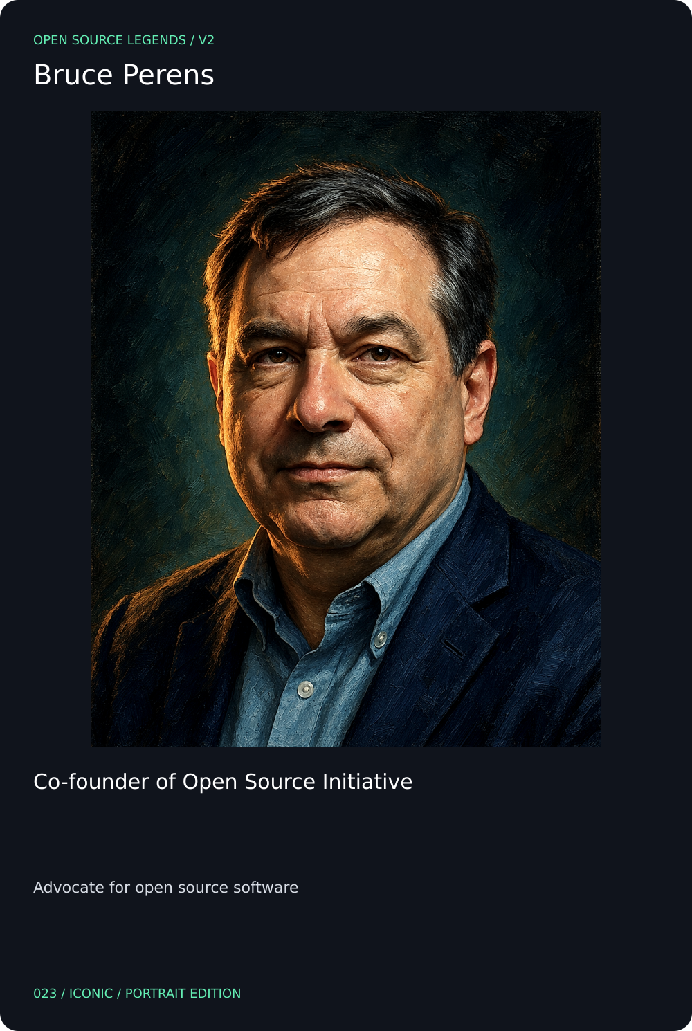 Bruce Perens card front