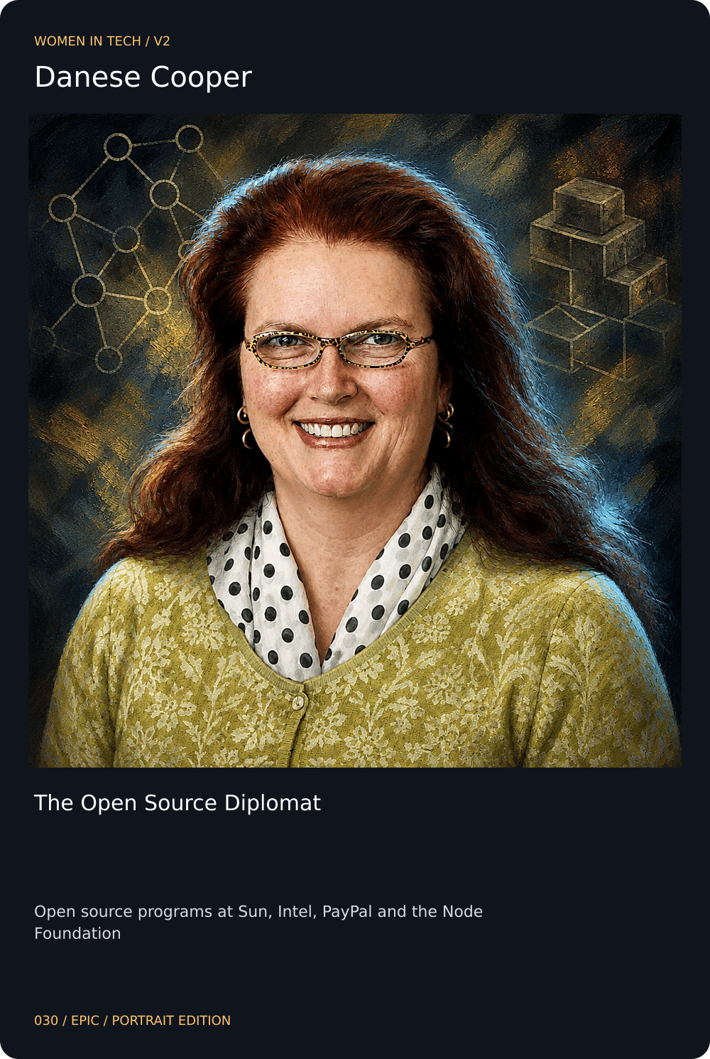 Danese Cooper trading card, front