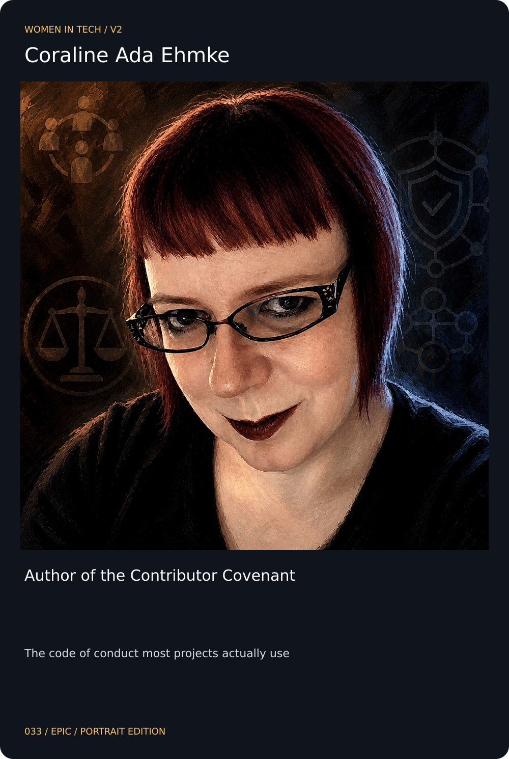 Coraline Ada Ehmke trading card, front